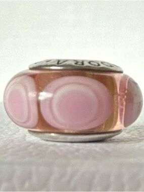 Pandora Pink Stepping Stones Murano Glass Charm